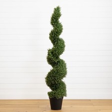 6’ Artificial Rosemary Topiary Spiral Tree UV Resistant Indoor/Outdoor. picture