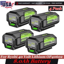 4x 40V 8.0Ah Battery For Ryobi 40V Lithium OP4060 OP4030 OP4050 OP40602 OP40261 picture