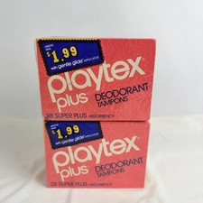 Two Vintage 1980s Playtex Gentle Glide Deodorant Tampons Sealed NOS Movie Prop picture