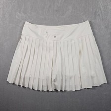 Athleta Elevate Skort Womens Large White Pleated Tennis Golf Zip Pocket Stretch picture
