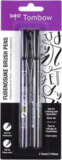 Tombow 62038 Fudenosuke Brush Pen, 2-Pack. Soft and Hard Tip Fudenosuke Brush picture