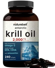 Antarctic Krill Oil 2000mg Supplement, 240 Softgels, 3X Strength Natural Source picture