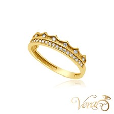 10K YG Women Ring CZ, Size 7.5, 1.4g picture