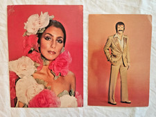 VTG - Sonny & Cher signed postcards dated 1976 picture