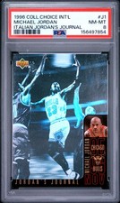 PSA 8 1996 Michael Jordan Collector's Choice J1 ITALIAN JOURNAL Hologram POP/23 picture