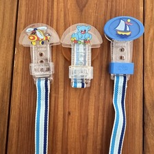Vintage Sassy MAM Lot Of 3 Pacifier Keeper Clip Holder Fits All Pacifiers picture
