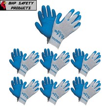 ATLAS FIT 300 SHOWA NATURAL LATEX PALM BLUE LARGE RUBBER WORK GLOVES (1 DOZEN) picture