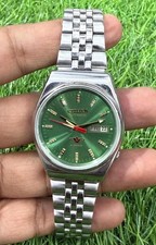 Vintage Citizen Automatic Men's Watch Refurbished Japanese Steel Day-Date Green picture