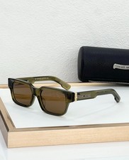 Chrome Hearts 2 THICK Sunglasses Olive Green Brown Lens Gold 55-18-148 picture