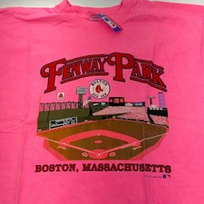 Vintage 1989 Boston Red Sox Fenway Park T-Shirt MLB PINK picture