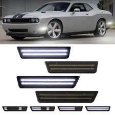 4x Dynamic White LED Side Marker Lights For 11-14 Dodge Charger 08-14 Challenger picture