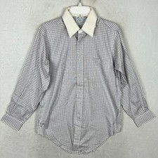 Vintage Brooks Brothers Dress Shirt Men 15.5 Button Up Check Blue Red USA VTG picture