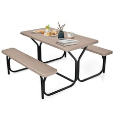 Costway Picnic Table Bench Set Outdoor Backyard Garden Party Dining All Weather picture