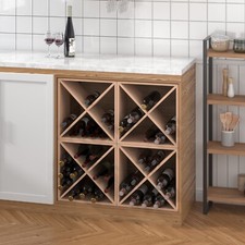  JAXPETY 96-bottle Wine Rack Wood Freestanding Countertop Stackable Wine Holder picture