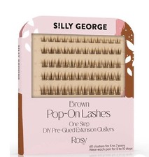 Silly George Pop-On Lashes - DIY 1-Step 1 count (Pack of 60), Brown- Rosy picture