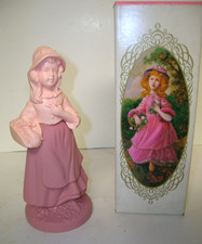 Vintage Avon Pretty Girl Pink Decanter Unforgettable Cologne 1/2 Full Bottle Box picture