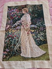 Vtg HTF Dimensions Gold Collection Completed Unframed In Her Garden 155  G2U picture
