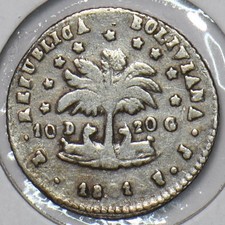 Bolivia 1861 1/2 Sol Llama animal KM 133 296128 combine shipping picture