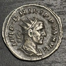 Roman Imperial AR Antoninianus coin of Emperor Philip I AD 244-249 Felicitas EF picture