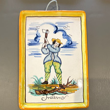 Vietri Hand Painted Decorative Ceramic Wall Tile, Inverno or Winter, Italy picture