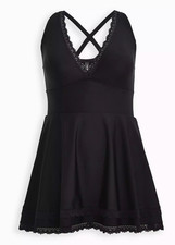 NWT Torrid Black Swim Dress with Lace Accent size 1 - size 14/16 picture