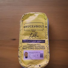 BRUCE BOLT Signature Series Lars Nootbaar Leather Batting Gloves.  LARGE picture