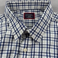 UNTUCKit Long Sleeve Shirt Men’s Size XL Blue Plaid Allendale Relaxed Fit picture