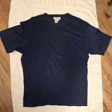Ermenegildo Zegna Men’s XL 54 100% Cotton Navy Crew Neck T Shirt NWOT Italy picture