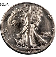 1929-S Walking Liberty Half Dollar ~ XF/AU ~ Semi-Key Date ~ 90% Silver picture