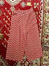 VTG Women's 20s 30s Red Silk Pattern Wide Leg Pajama Pants 1920s 1930s XS picture