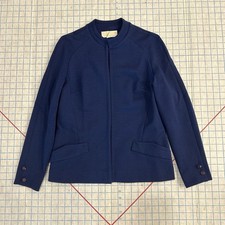 Vintage 60s 70s Pendleton Blue Wool Skirt and Blazer Suit Set Size 12 Hook Loop picture