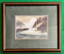 ORIGINAL Signed JESS CAUTHORN (1923-2005) Watercolor PAINTING Vintage NORTHWEST picture