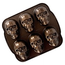 Nordic Ware Haunted Skull Cakelet Pan Halloween Baking Mold FREESHIP picture