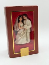 Lenox 2007 Bride & Groom Wedding Couple Porcelain Christmas Ornament Gold Accent picture