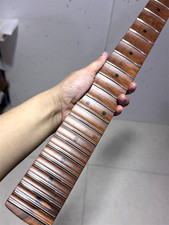 Full scalloped stainless 22Fret Roasted Flame maple Electric guitar neck part picture