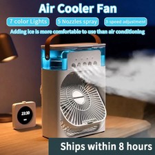3 in 1 Portable Humidifier Air Conditioner Cooler Mini Fan 7 Color LED Light picture