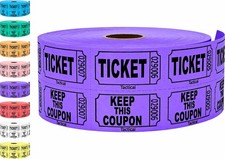 1000 Tacticai Raffle Tickets, Purple , Double Roll, Ticket for Events, Entry picture