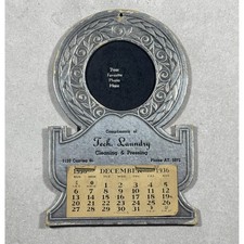 Vintage 1936 Tech Laundry Advertising Cardboard Photo Frame Calendar Art Deco picture