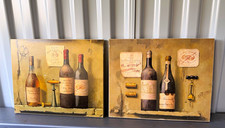 Vintage French Wine Wall Art Set Of Two picture