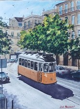 Watercolor Original Painting Lisbon, Portugal  12
