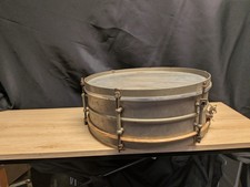 RARE Vintage 1920s Ludwig & Ludwig Universal Metal Snare Drum – 6-Lug Closet Fin picture
