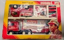 Vintage 1985 Buddy L Coca Cola 15 Piece Set Steel Tractor Trailer Coke Truck NOS picture