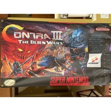 Contra 3 III: The Alien Wars 5' Flag Super Nintendo SNES 1991 Konami picture