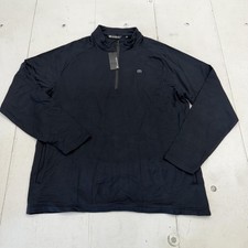 TravisMathew Pullover Mens XL Black 1/4 Zip Long Sleeve Golf Fleece Top picture