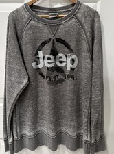 Jedco Mens XL JEEP 1941 Gray Acid Wash Distressed lightweight Sweatshirt picture