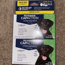 PetArmor CapAction Flea Tabs for Dogs 25+ Pounds 12 Ct Exp Date 5/28 picture