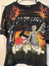 Vintage 1991 Metallica T-shirt Brockum Rare All Over Print 5 Album USA Made XL picture