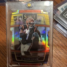 2021 Panini Select - Concourse Ja'Marr Chase #47 Red & Yellow Prizm Die-Cut (RC) picture