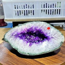 8.02LB High quality natural amethyst coin bags attract wealth picture
