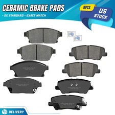 4x Front & 4x Rear Ceramic Disc Brake Pad Set for 2013-2018 2019 Cadillac ATS picture